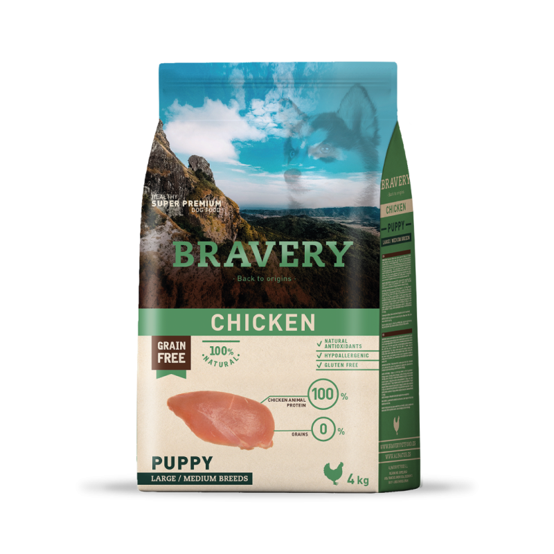 Bravery Chicken Puppy Large/Medium Breeds  4 Kgs