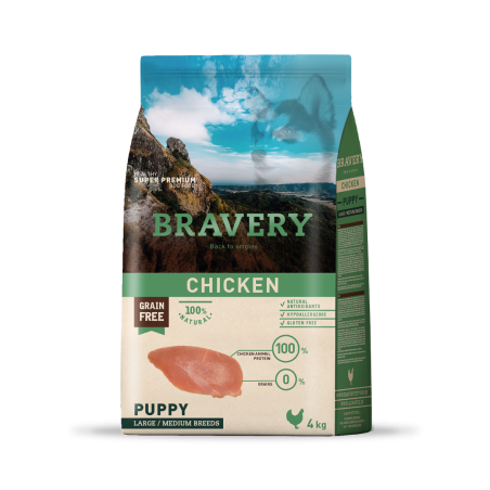 Bravery Chicken Puppy Large/Medium Breeds  4 Kgs