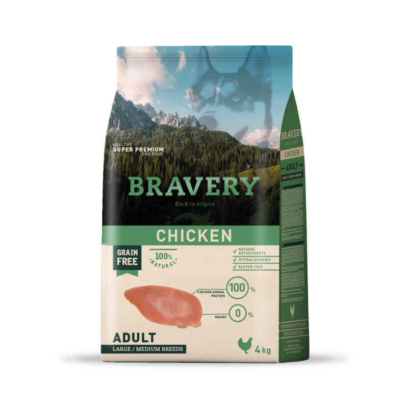 Bravery Chicken Adult Large/Medium Breeds  4 Kgs