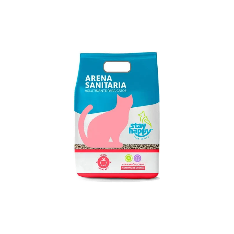 Stay Happy Arena Aglutinante Aroma Manzana  10 Kgs