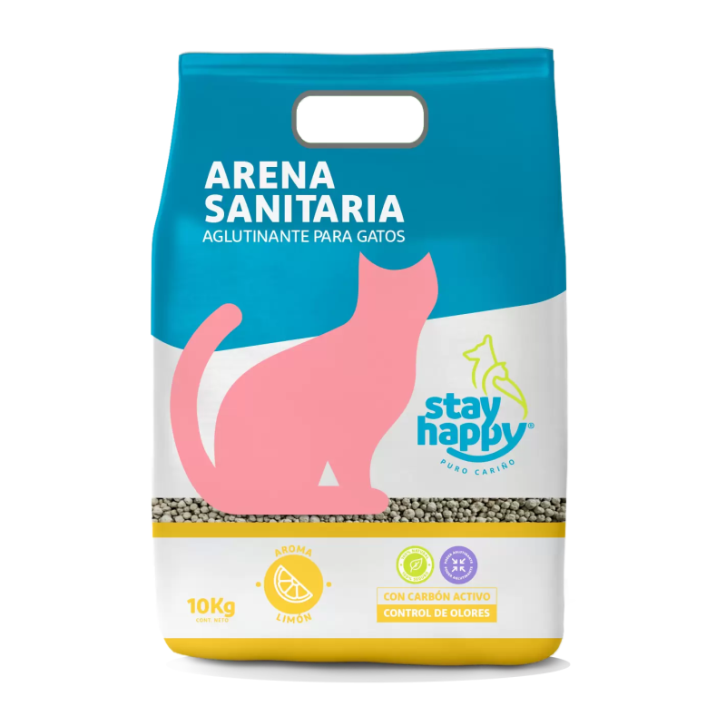 Stay Happy Arena Aglutinante Aroma Limon  10 Kgs