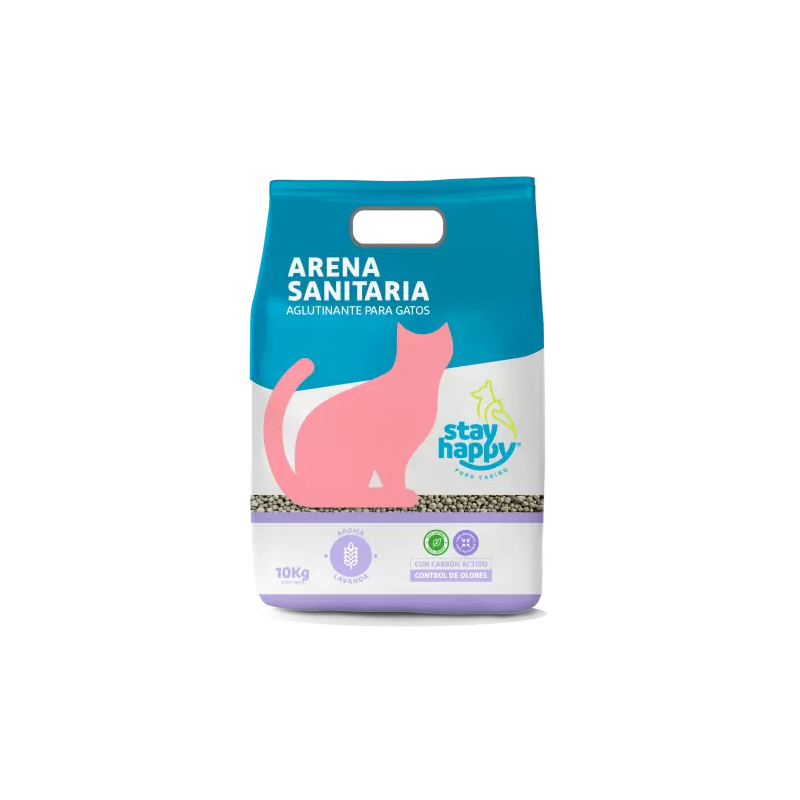 Stay Happy Arena Aglutinante Aroma Lavanda  10 Kgs