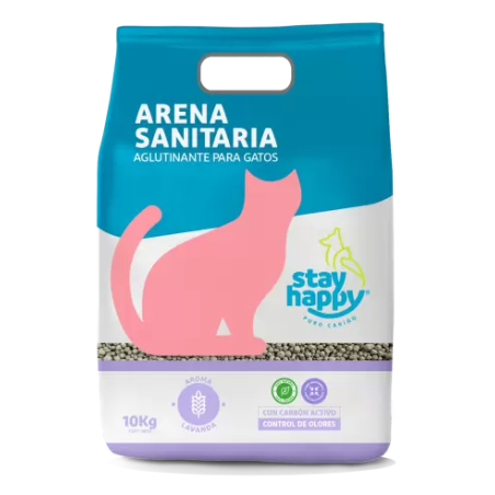 Stay Happy Arena Aglutinante Aroma Lavanda  10 Kgs