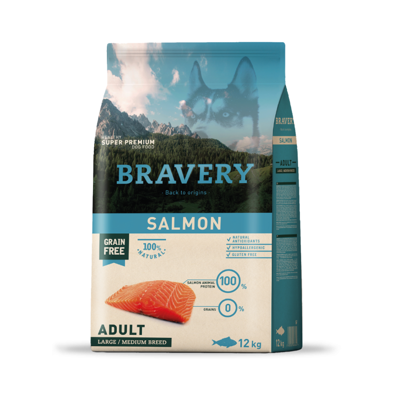 Bravery Salmon Adult Large/Medium Breed  12 Kgs