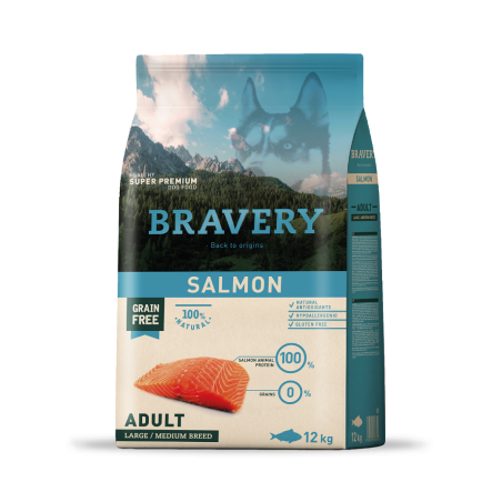 Bravery Salmon Adult Large/Medium Breed  12 Kgs