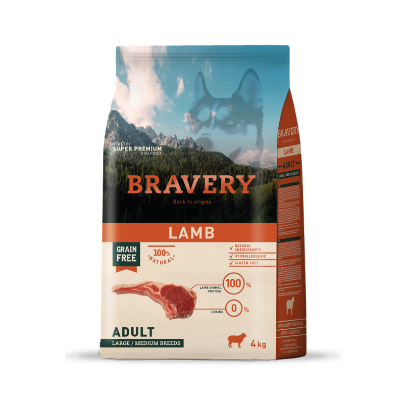 Bravery Lamb Adult Large/Medium Breed  4 Kgs