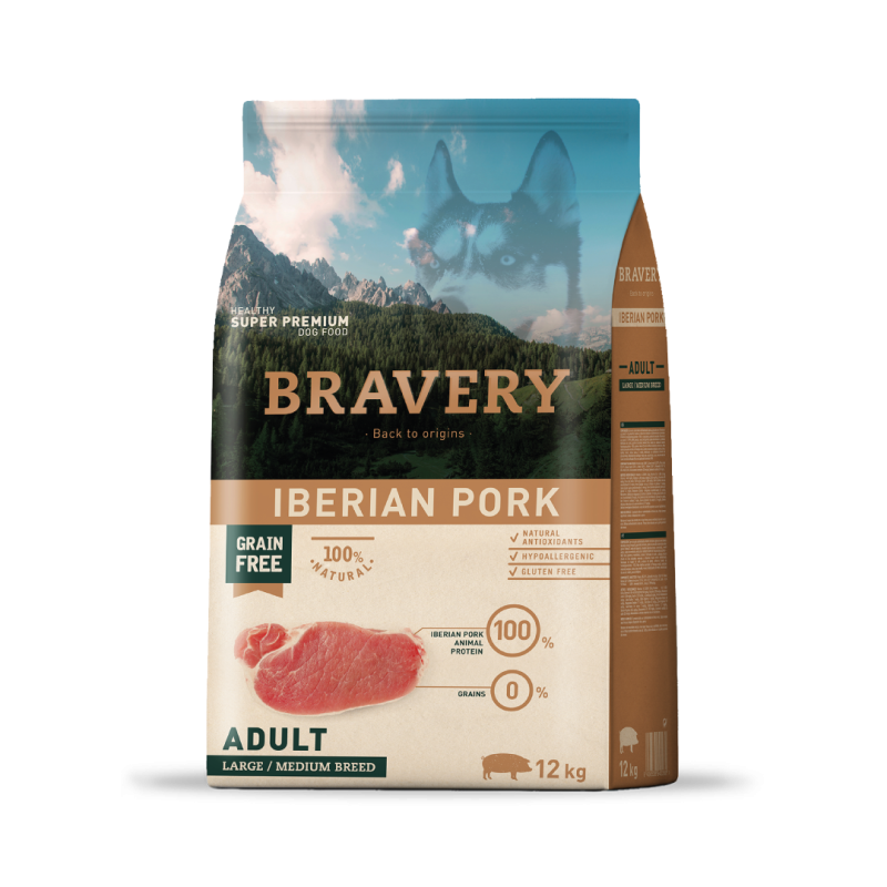 Bravery Iberian Pork Adult Large/Medium Breeds  12 Kgs